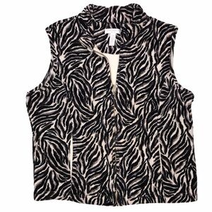 Charters Club Velour Zebra Vest